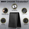 Travelambo Black Wallet for Men, Premium Classic Leather RFID Blocking