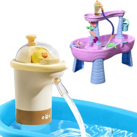 Water Table Pump, Battery Powered Work Continuously for 4 Hours, Portable Water Pump for Water Table Accessories, Compatible with All Summer Outdoor Water Play Tables(Duck)