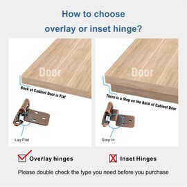 Cabinet Door Hinges Oil Rubbed Bronze for Kitchen Cabinets (25 Pair -50 Pcs) -1/2" Overlay (Variable) Semi-Concealed Cupboard Hinges Face Mount with Upgraded Screws