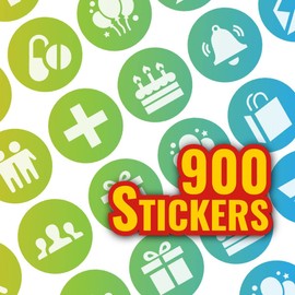 900 Mini Rainbow Planner Dots 10mm Spot Stickers for Teachers and Planners