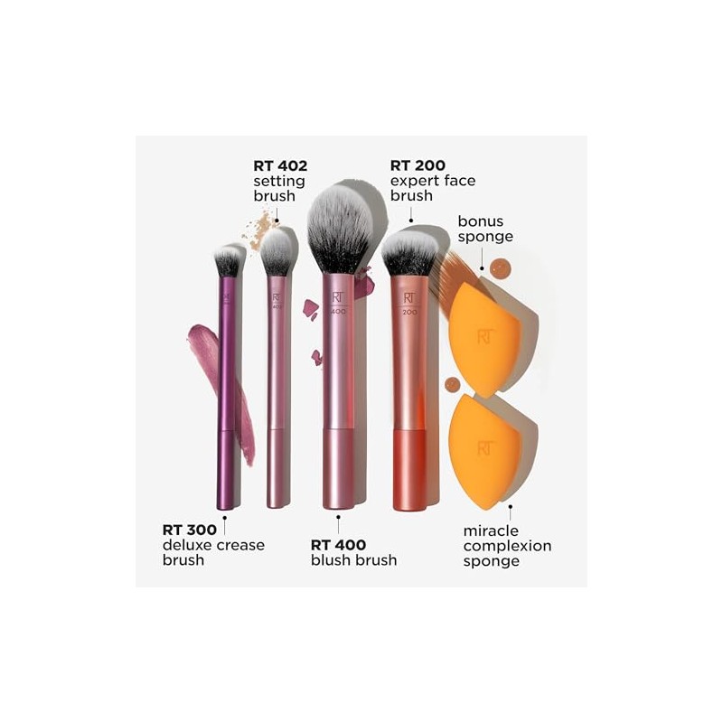 Real Techniques, Everyday Essentials, Set de Brochas de Maquillaje con