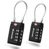2 Pack TSA Approved Travel Luggage Locks, 4-Digit Cable Combination