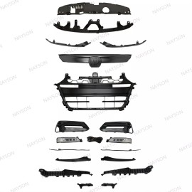 NAYSON 16PC For Accord Sport 2018-2020 Front Black Grille Fog lamp Headlight Brackets