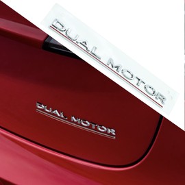 XTnueotr 3D Plaid Badge Sticker Emblem Decor fit for Model 3 Y S X Accessories (Silver)