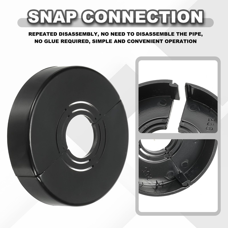 sourcing map 2pcs Wall Split Flange 0.59" (15mm) Plastic Round