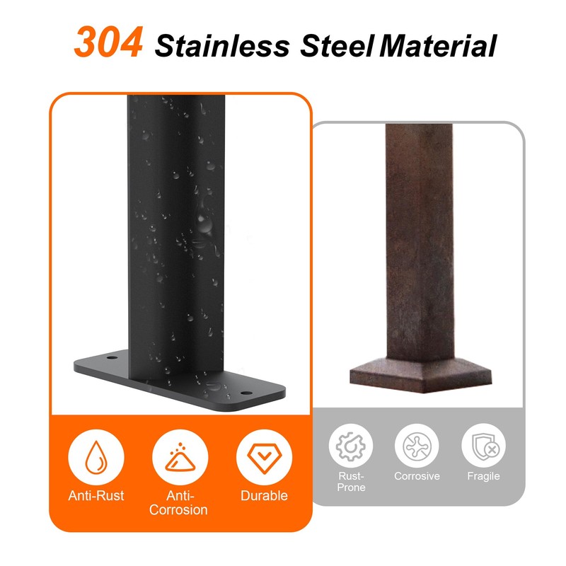 Deck Man 2 Pack Stainless Steel Pre-drilled Intermediate Post/Studdle Pickets