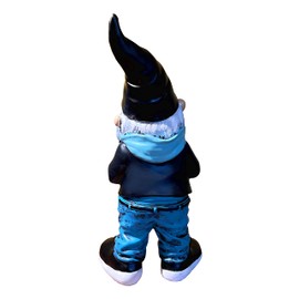 SEWAS Garden Gnome Rocker with Cross Chain, Hand Painted, Weatherproof, Resin, Garden Figurine Indoor Outdoor Use