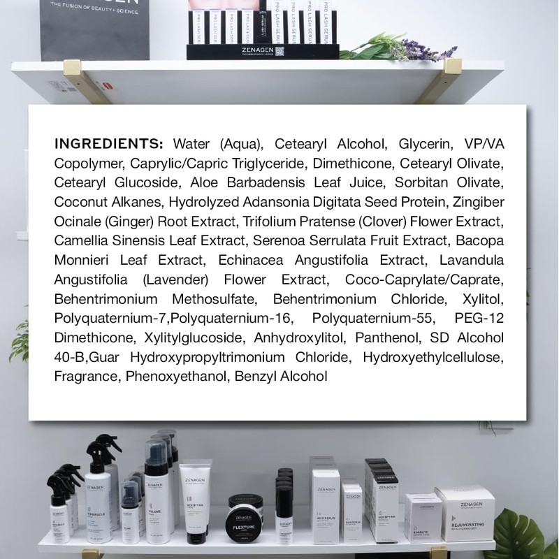 ZENAGEN Densifying Leave-In Cream | Thickening Smoother + Polisher, Enhances