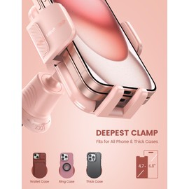 Lamicall 2025 Wider Clamp & Metal Hook Car Phone Holder Vent [Thick Cases Friendly] Phone Holders for Your Car Mount Automobile Hands Free Cradle Air Vent Pink