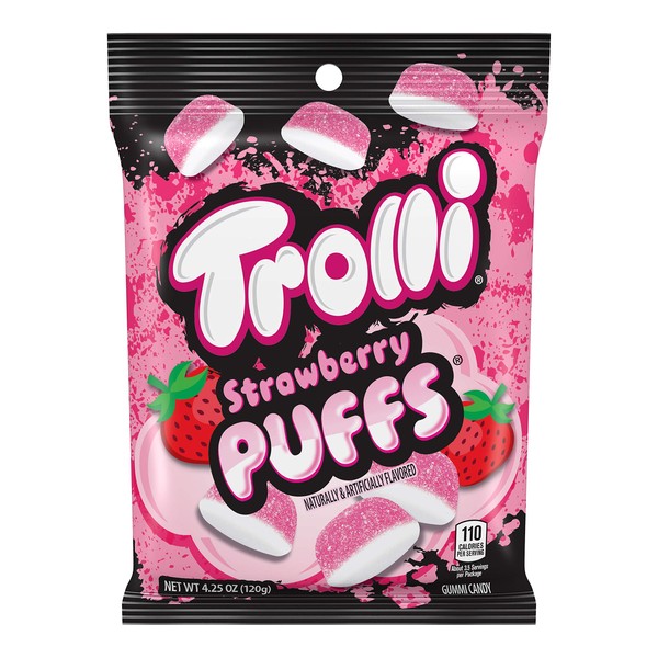 Trolli Strawberry Puffs Gummy Candy, 4.25 Ounce (Pack of 12)