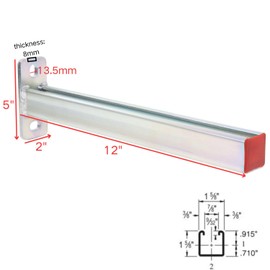 YXGJDP 4 Pack Steel Shelf Bracket,Display Bracket,DIY Projects,Metal Strut Channel,Steel Slotted Bracket,Pipe Support, 12 Inch Long.