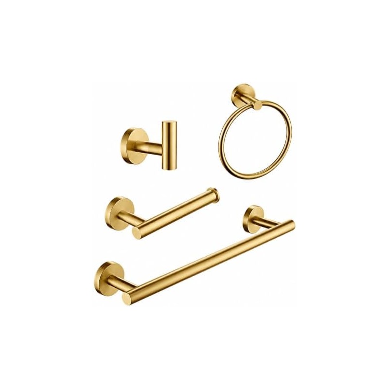 Juego de accesorios para baño 4 piezas – Acabado dorado,