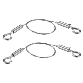 uxcell 6pcs Picture Hanging Wire Kit, 0.5m x 1.5mm Heavy Duty Picture Frame Hanging Wire Rope with Adjustable Hooks, Load 90 Kg/198 Lbs, for Hanging Artwork, Mirrors, Frames, Paintings