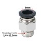 Leliafleury 5Pcs Straight Pneumatic Push to Quick Connect Fittings 8mm