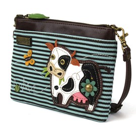 CHALA Mini Crossbody/Purse with Convertible Strap Stylish, Compact, Versatile - Cow - blue stripe