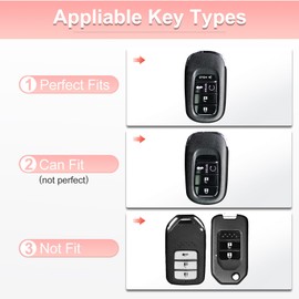 Pangpai Pink Key Fob Cover for Honda, Soft TPU Key Case Protection with Bling Keychain Fit for 2022 Honda Accord Civic CRV Pilot Odyssey 11th Gen Smart Key Holder