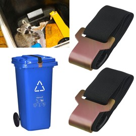 Wbgraceful 2Pcs Trash Can Lid Locks, Outdoor Trash Can Locks, Garbage Can Locks Prevent Strong Winds, Locking Trash Can Protect from Bear, Raccoon, Rodent, Squirrel, Dog in