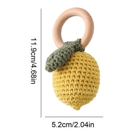 Gum Massage Interactive Crochet Fruit Teether Soothing Hand Rattle Sensory Engagement Infant Toy