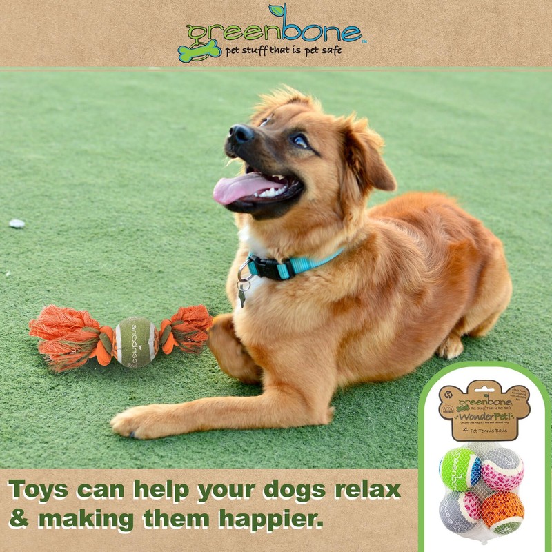 Greenbone Wonderpet! Pull n Play Tennis Ball Toys - Small