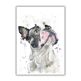 French Bulldog Pictures Prints for Wall Art, Watercolour Dog Decor, Frenchie Gifts Women A4 UNFRAMED, Crafty Cow Design