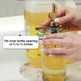 Spaceneat 4-Pack Olive Oil Dispenser Spouts - Gold, Stainless Steel, 4L Capacity, Universal Fit, Automatic Closure, Modern Design, Cooking, Bartending, Serving
