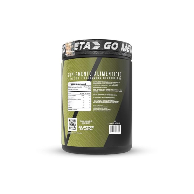 Meta Nutrition Glutamina Micronizada de Alta Pureza, Value Size 1Kg,
