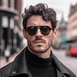 WOODONLY Aviator Wood Polarized Sunglasses - Cool Style Wooden Sun Glasses with Bamboo Case for Men and Women Unique Gifts (walnut)