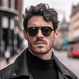 WOODONLY Aviator Wood Polarized Sunglasses - Cool Style Wooden Sun Glasses with Bamboo Case for Men and Women Unique Gifts (walnut)