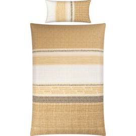 Erwin Müller Seersucker Bed Linen Beige Size 1 x 135 x 200 cm + 1 x 40 x 80 cm