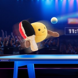 Apricot Lamb Table Tennis Ball Sport Plush Toys for Children, Soft Cute Cuddly Toy for Baby Girls and Boys, Fluffy Table Tennis, Yellow, 11 cm