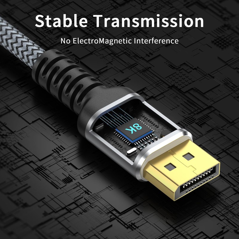 looyotul Display Port Cable 7 m 132.4 GBps High-Speed 8K