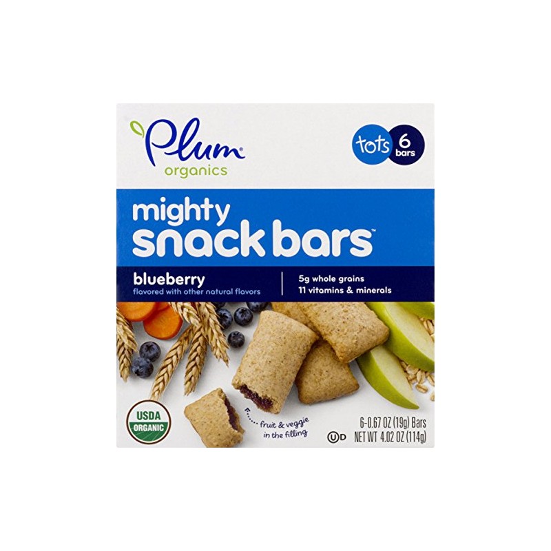 Plum Organics Mighty 4 Essential Nutrition Bars, Blueberry with Carrot,