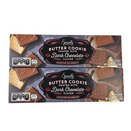 German Dark Chocolate Covered Butter Cookies - 4.4-Ounce Boxes (Pack of 2)