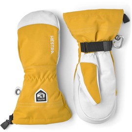 Hestra Army Leather Heli Ski Glove - Classic Snow Glove for Skiing, Snowboarding and Mountaineering, Mustard, 9