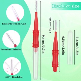 Yuanan 50 Pcs Interdental Brush, Dental Brashes Between Teeth, Floss Brushes for Teeth, Braces Cleaner Brush Dental Brushes' for Orthodontic Braces