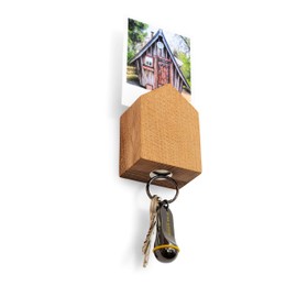 Natuhr Magnetic Key Holder Little Lodge Picture Frame Wooden Key Holder (Pack of 2 | Oiled Oak)