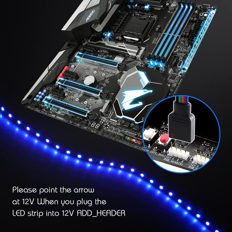 Vrabocry LED RGB PC Light Strip 2PCs 19.7in RGB LED