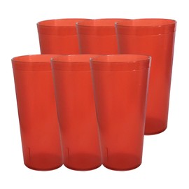 Party Outlaw Orange Plastic Cup Tumblers 6 Pc 20oz Lightweight, Heavy Duty Stackable Cafe Style Plastic Glasses. Reusable & Dishwasher Safe Ice Tea & Water Cups