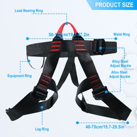 Climbing Harness, Attaching Climbing Harnesses, Fall Protection, Safety Belt for Fire Rescue, Mountaineering, Half Body Climbing Harness, Climbing Equipment for Women, Men, Children (Half Body Belt,
