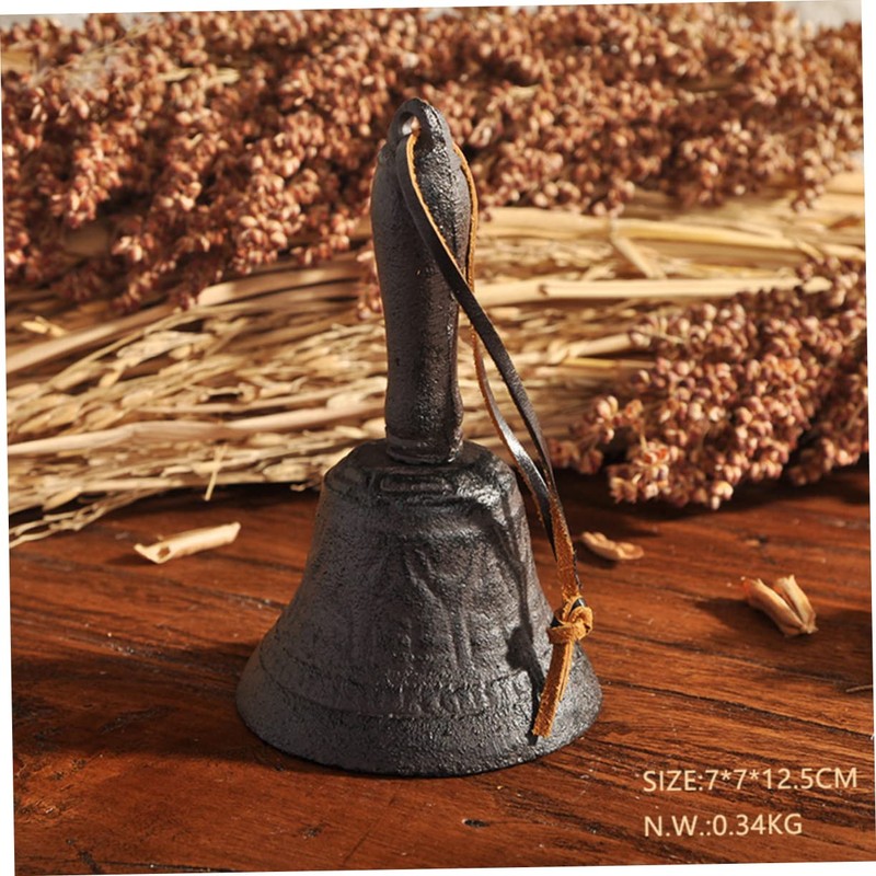 GRIRIW Iron Bell Hand Bells for Pet Training Rustic Decor