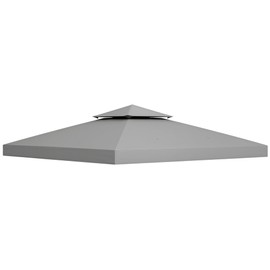 Outsunny 13' x 10' Gazebo Replacement Canopy, Gazebo Top Cover with Double Vented Roof for Garden Patio Outdoor (TOP ONLY), Light Gray
