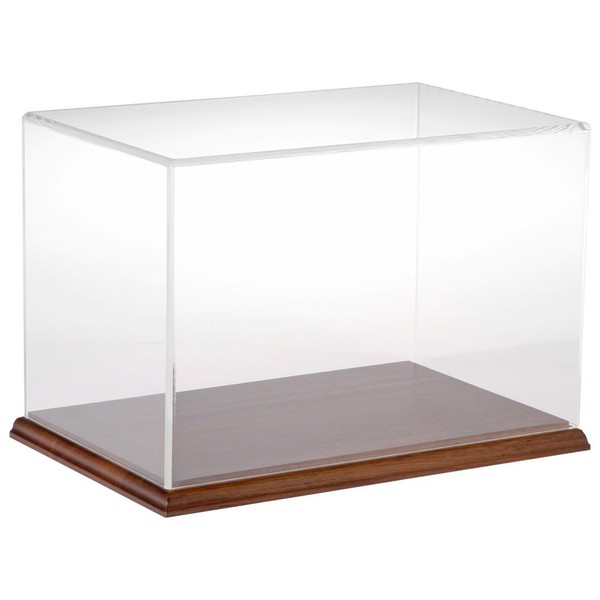 Plymor Clear Acrylic Display Case with Hardwood Base, 12" W x 8" D x 8" H
