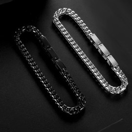 To My Man Bracelet Stainless Steel Franco Chain Bracelets for Men Durable and Adjustable Cuban Link Bracelet inspirational gifts bracelets birthday gifts for husband boyfriend