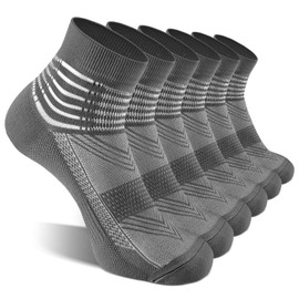 IRAMY Compression Ankle Support Socks Coolmax Wicking Cushioned Athletic Plantar Fasciitis Relief Men Women 3 Pairs