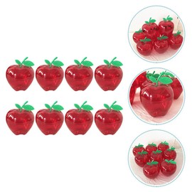 Red Favor Container 8pcs Plastic Bobbing Apples Red Apple Container Candy Boxes Wrapping Box Decorative Fillable Ornaments for Tree Decorations Wedding Party Favor