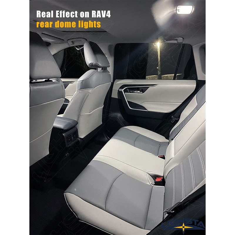 LIGHSAT 8PCS Super Bright White LED Interior Light Kit Package
