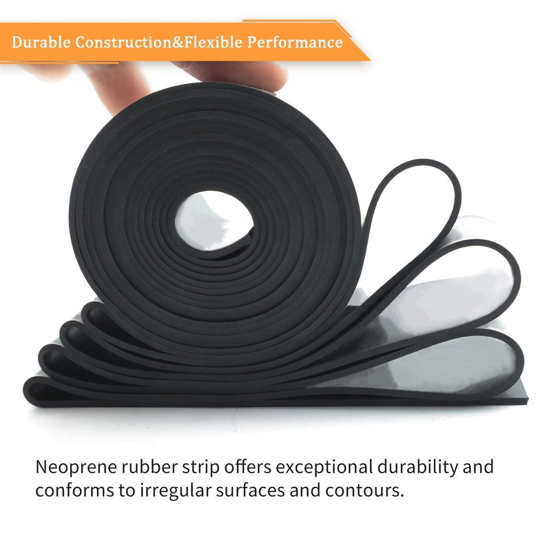 DOBTIM Thick Solid Neoprene Rubber Strips 1/4 (.250)" Thick X