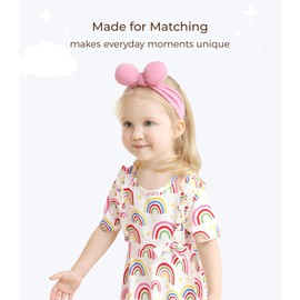 DREAMHALO Baby Headbands Girls Hairbands with 3D Bow Cute Hair Accessories for Infant Toddlers, Viscose Made from Bamboo Violet Orchid