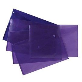 Tiger A4+ Foolscape Plastic Stud Wallet Files - Pack of 5 Purple Folders