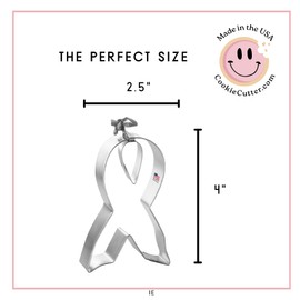 Awareness Ribbon Cookie Cutter 2 Pc Set – Ribbon, Tear Drop Cookie Cutters Hand Made in the USA from Tin Plated Steel